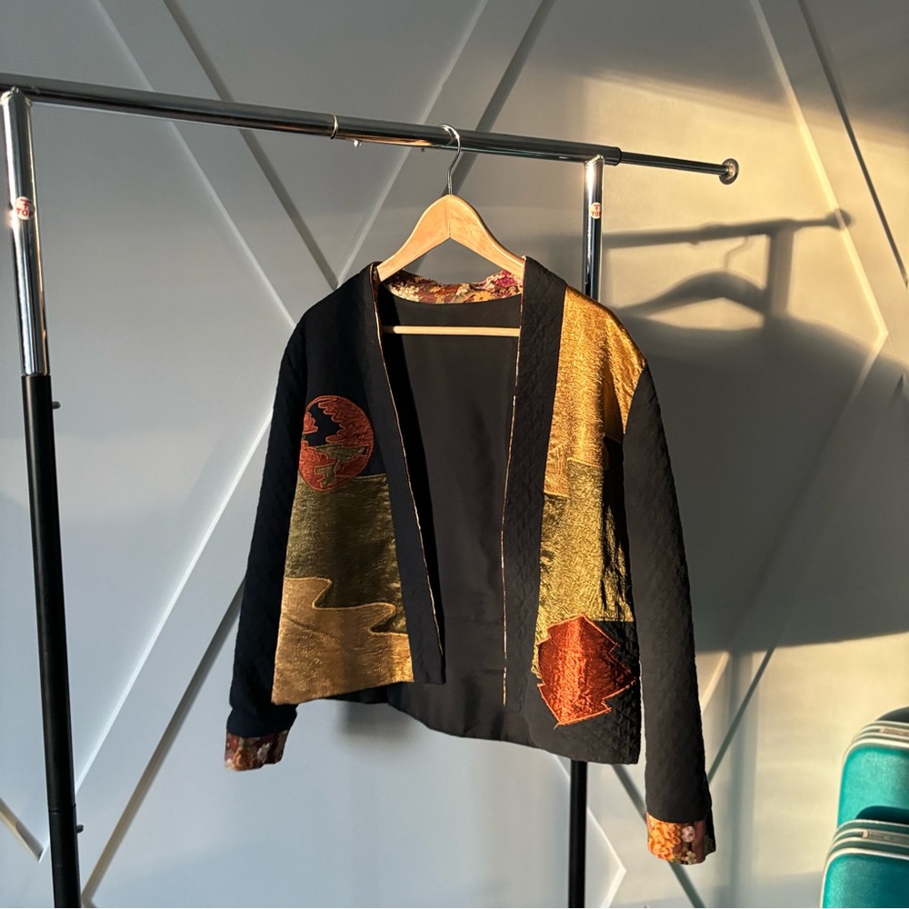 Elegant Black and Gold Vintage Cardigan